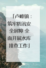 卢峰镇：筑牢防汛安全屏障 全面开展水库排查工作