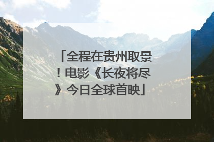 全程在贵州取景！电影《长夜将尽》今日全球首映