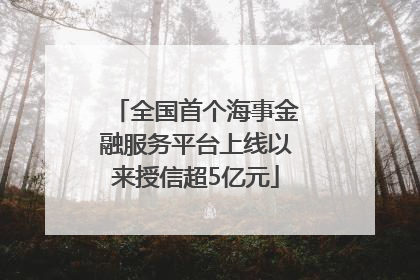 全国首个海事金融服务平台上线以来授信超5亿元