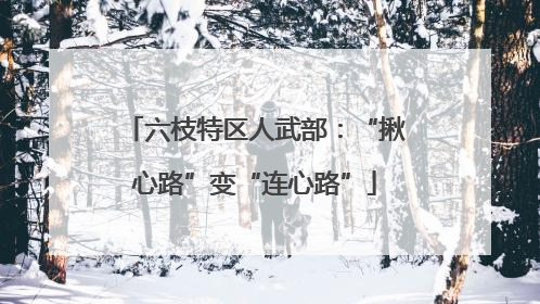 六枝特区人武部：“揪心路”变“连心路”