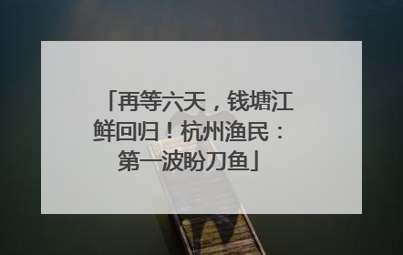 再等六天，钱塘江鲜回归！杭州渔民：第一波盼刀鱼