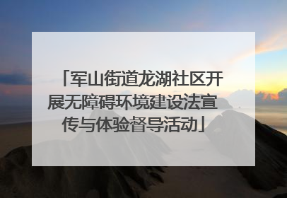 军山街道龙湖社区开展无障碍环境建设法宣传与体验督导活动