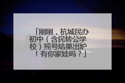 刚刚，杭城民办初中（含民转公学校）摇号结果出炉！有你家娃吗？