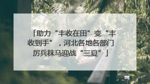 助力“丰收在田”变“丰收到手”，河北各地各部门厉兵秣马迎战“三夏”