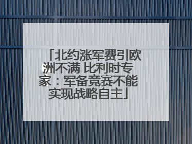 北约涨军费引欧洲不满 比利时专家：军备竞赛不能实现战略自主