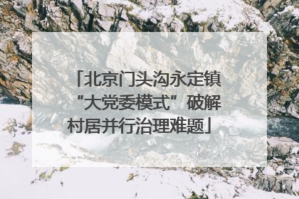 北京门头沟永定镇“大党委模式”破解村居并行治理难题