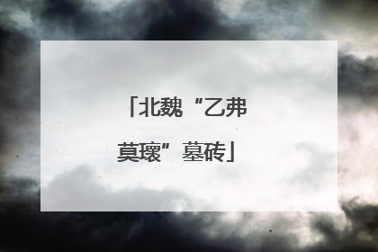 北魏“乙弗莫瓌”墓砖
