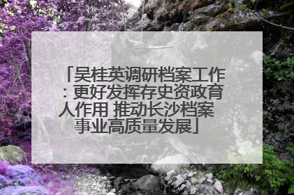 吴桂英调研档案工作：更好发挥存史资政育人作用 推动长沙档案事业高质量发展