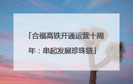 合福高铁开通运营十周年：串起发展珍珠链