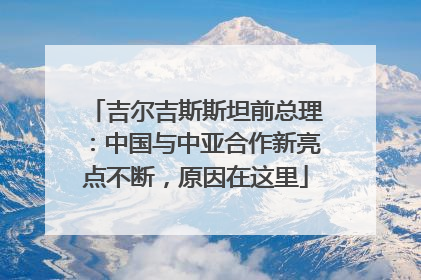 吉尔吉斯斯坦前总理：中国与中亚合作新亮点不断，原因在这里