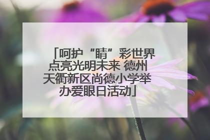 呵护“睛”彩世界点亮光明未来 德州天衢新区尚德小学举办爱眼日活动