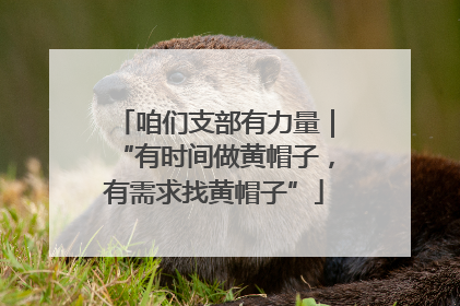 咱们支部有力量｜“有时间做黄帽子，有需求找黄帽子”