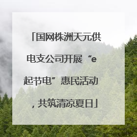 国网株洲天元供电支公司开展“e起节电”惠民活动，共筑清凉夏日