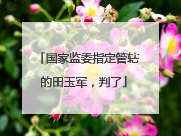 国家监委指定管辖的田玉军，判了