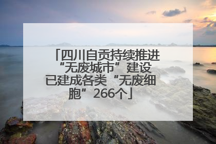 四川自贡持续推进“无废城市”建设 已建成各类“无废细胞”266个