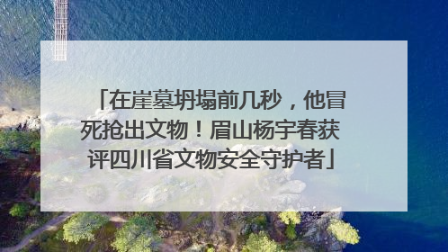 在崖墓坍塌前几秒，他冒死抢出文物！眉山杨宇春获评四川省文物安全守护者
