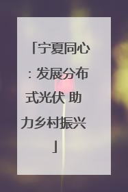 宁夏同心：发展分布式光伏 助力乡村振兴