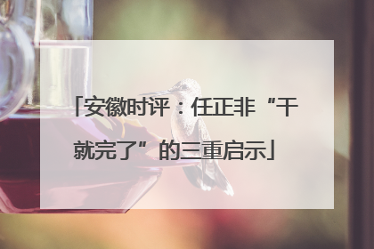 安徽时评：任正非“干就完了”的三重启示