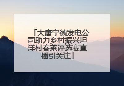 大唐宁德发电公司助力乡村振兴坦洋村春茶评选赛直播引关注