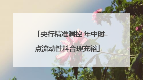 央行精准调控 年中时点流动性料合理充裕