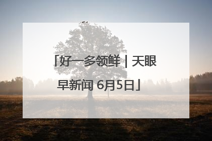 好一多领鲜｜天眼早新闻 6月5日
