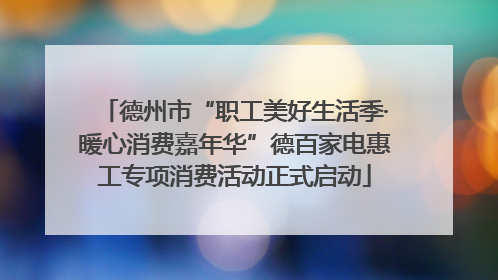 德州市“职工美好生活季·暖心消费嘉年华”德百家电惠工专项消费活动正式启动