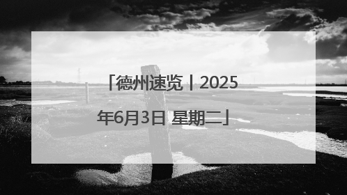 德州速览丨2025年6月3日 星期二