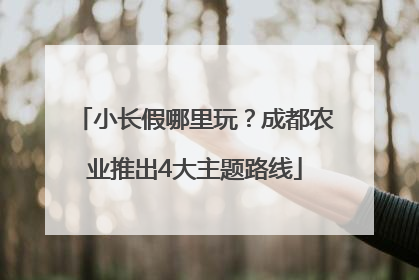 小长假哪里玩？成都农业推出4大主题路线