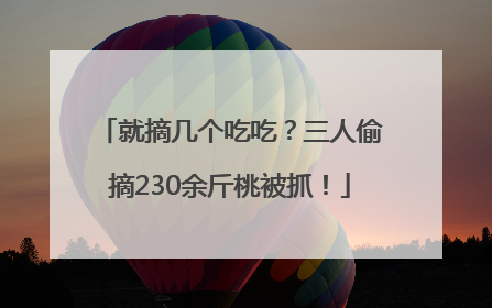 就摘几个吃吃？三人偷摘230余斤桃被抓！