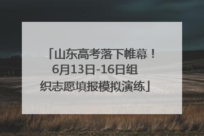 山东高考落下帷幕！6月13日-16日组织志愿填报模拟演练
