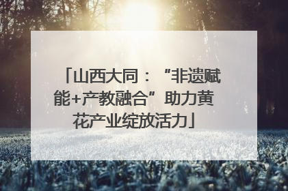 山西大同：“非遗赋能+产教融合”助力黄花产业绽放活力