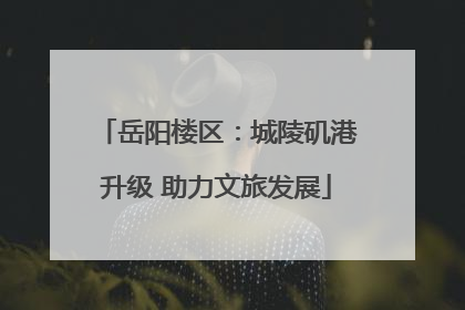 岳阳楼区：城陵矶港升级 助力文旅发展