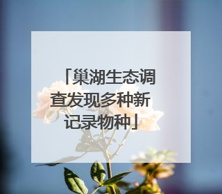 巢湖生态调查发现多种新记录物种