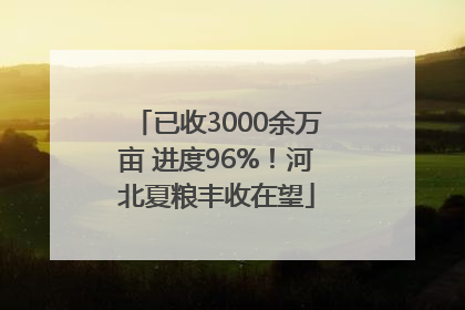 已收3000余万亩 进度96%！河北夏粮丰收在望