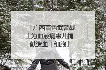 广西百色武警战士为血液病患儿捐献造血干细胞