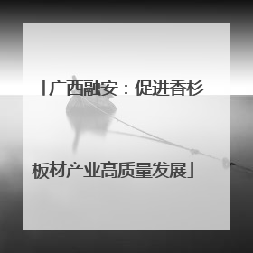 广西融安：促进香杉板材产业高质量发展