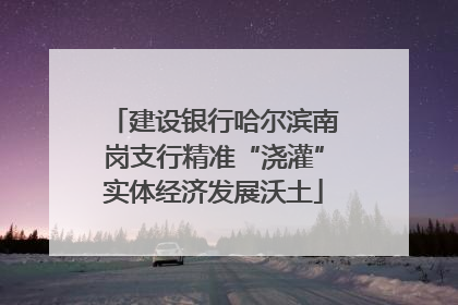 建设银行哈尔滨南岗支行精准“浇灌”实体经济发展沃土
