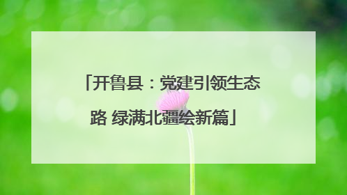 开鲁县：党建引领生态路 绿满北疆绘新篇
