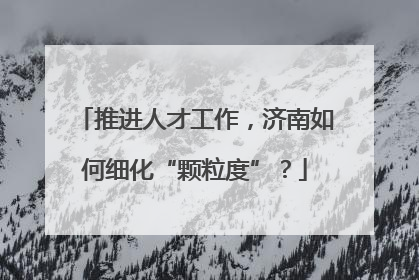 推进人才工作，济南如何细化“颗粒度”？
