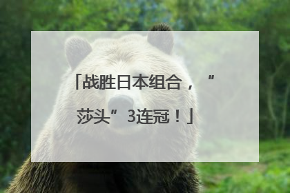 战胜日本组合，“莎头”3连冠！