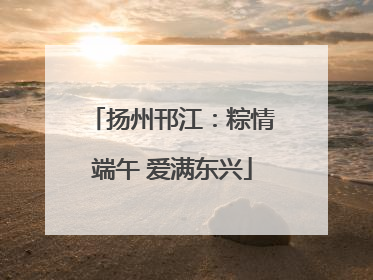 扬州邗江：粽情端午 爱满东兴