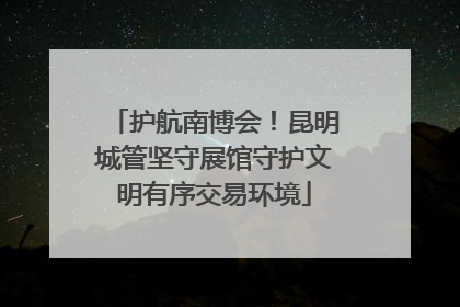 护航南博会！昆明城管坚守展馆守护文明有序交易环境
