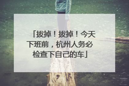 拔掉！拔掉！今天下班前，杭州人务必检查下自己的车