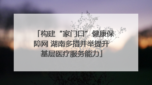 构建“家门口”健康保障网 湖南多措并举提升基层医疗服务能力