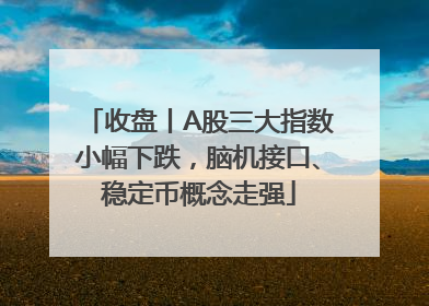 收盘丨A股三大指数小幅下跌，脑机接口、稳定币概念走强