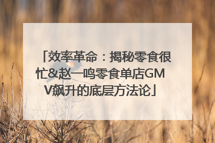 效率革命：揭秘零食很忙&赵一鸣零食单店GMV飙升的底层方法论