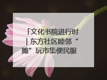文化书院进行时｜东方社区睦邻“摊”玩市集便民服务日，书写邻里共生新篇章
