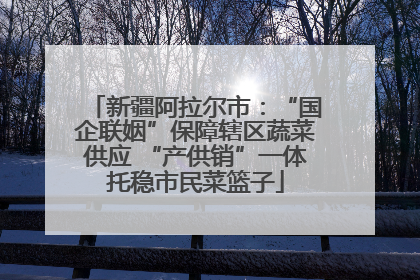新疆阿拉尔市：“国企联姻”保障辖区蔬菜供应 “产供销”一体托稳市民菜篮子