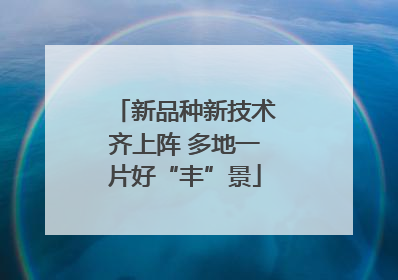 新品种新技术齐上阵 多地一片好“丰”景