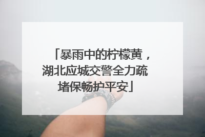暴雨中的柠檬黄，湖北应城交警全力疏堵保畅护平安